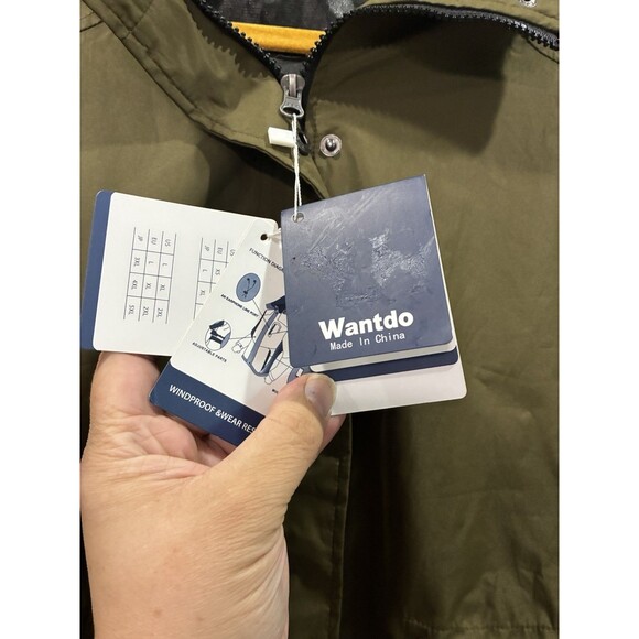 Wantdo Olive Green Hooded Parka Jacket Windbreaker NWT Size L - Picture 5 of 8